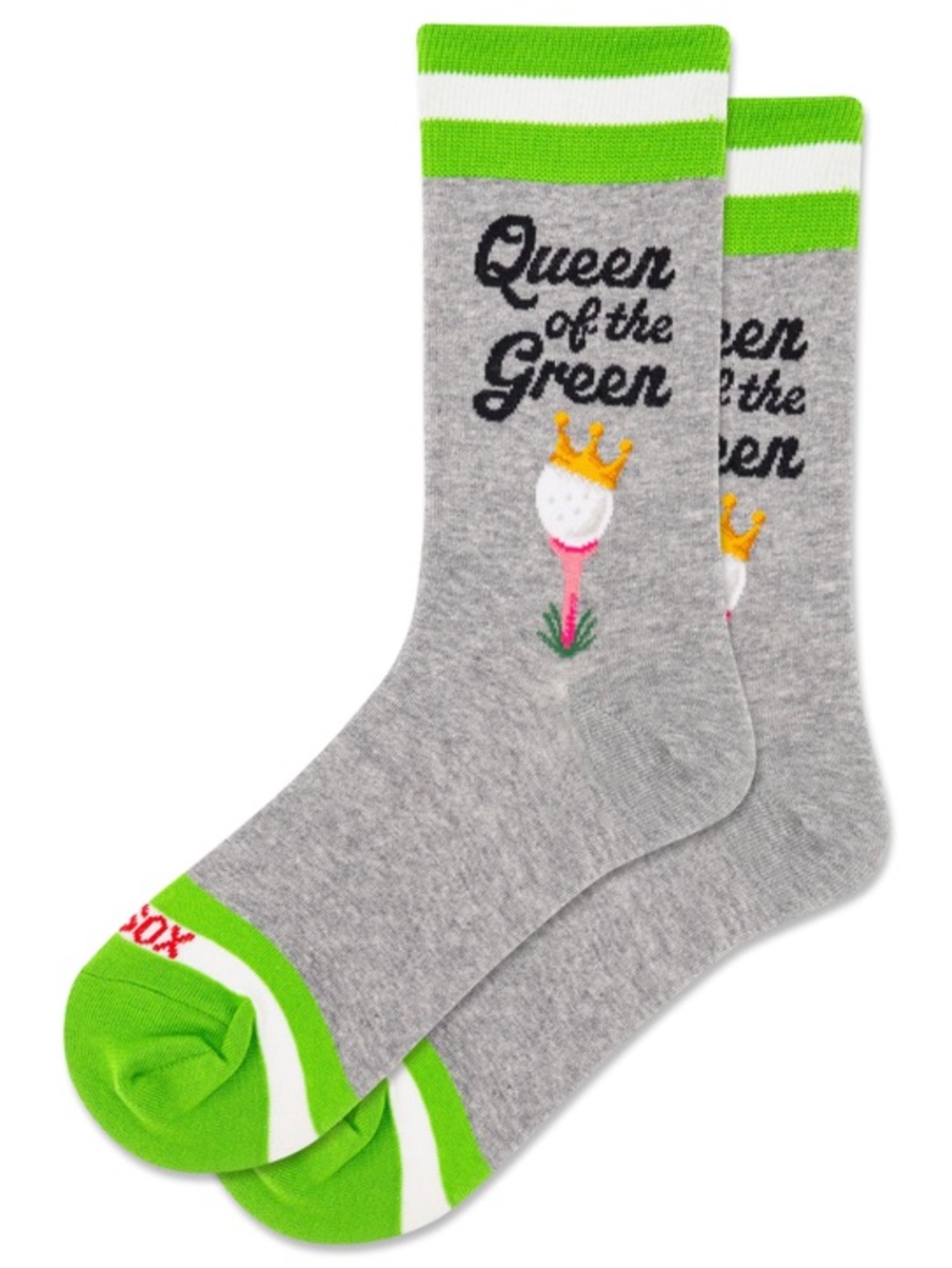 Hot Sox "Queen of the Green" Cotton Crew Socks - Medium